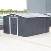 12x10 ft Large Metal Garden Shed Outdoor Tool Storage House+Free Foundation Door