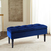Storage Ottoman Bench Tufted Upholstered Footrest Dining Stool Wooden Legs