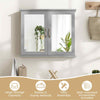 Bathroom Wall Cabinet 2-Tier Medicine Cabinet Storage Organizer with Mirror