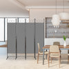 3 Panels Privacy Screen Panels Folding Room Wall Divider with Stable Foot Grey