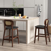 Set of 2 Bar Stools Counter Height Stool Dining Chair w/ Padded Seat & Footrest