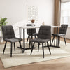 Dining Table Rectangle Marble Effect Top with Metal Black Legs for Home Kitchen