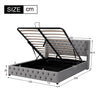 Merax Upholstered Bed Functional Bed from Storage Double Size Grey Velvet