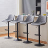 4X Faux Leather Bar stools Padded Metal Base Footrest Bar Stool Breakfast Chair
