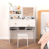 Dressing Table with LED Mirror Modern Makeup Desk Vanity Table Set + Stool White