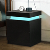 High Gloss Front Nightstand With Top Storage - Bedside Table With 2 Drawers