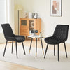 2pcs Dining Chairs Set Black Velvet Diamond Back Padded Seat Restaurant Chair