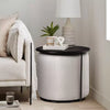 Sofa Side End Table with Stool Nested Pouffe Footstool Chair Round Coffee Table