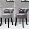 Crushed Velvet Vanity Stool Dressing Table Chair Bedroom Seat + Solid Wood Legs