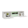 Modern High Gloss 2 Door TV Stand Unit Cabinet Entertainment Sideboard LED Light