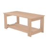 Modern Coffee Table 2-Tier Wooden Center Table Large Side Table Living Room