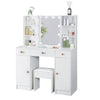 White Dressing Table LED Mirror 3 Drawers Stool Vanity Desk Makeup Set Bedroom