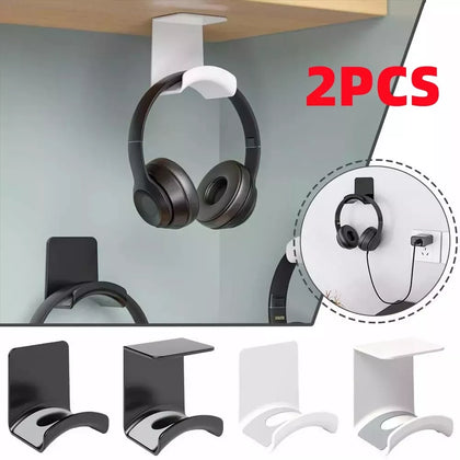 2pcs Universal Headset Headphone Hanger Hook Holder Under Desk Mount Stand Best