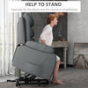 Power Massage Lift Recliner Chair Big and Tall PU Leather Recliner Chair, Grey
