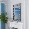 100 x 70cm Rectangular Silver Art Mirror Living Room Hallway Bedroom Wall Mirror