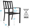2 Piece Patio Wrought Iron Dining Seating Chair Garden Dining Chair Back Armrest