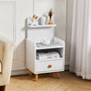Extra Tall Bedside Cabinet Nightstand Side Table Shelf Bookshelf Storage Drawer
