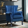 Velvet Armchair Scalloped Back Lounge Sofa Seat Occasional Studded Accent Chair