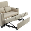 2 Seater Linen Fabric Pull Out Sofa Bed Living Room Recline Seating Sleeper