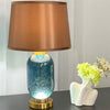 Modern Coastal Blue Glass LED Table Lamp Art Glass Bedside Lamp Reading Lights