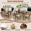 Chic 5-Piece Dining Table Set for 4 Wooden Table & 4 Upholstered Chairs Brown