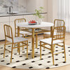 COSTWAY 5 Piece Dining Table Set Round Kitchen Table & 4 Chairs-White