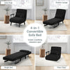 Convertible Single Folding Sofa Bed Sleep Chair 6 Positions Adjustable Backrest