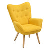 Scandinavian Wing Back Leisure Chair Single Sofa With Wood Legs for Living Room