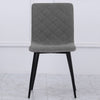 4x Dining Chairs Grey Linen Padded Seat Armless Leisure Kitchen Chair Metal Legs