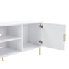 Dusk Evie Matte Warm White & Gold Effect TV Stand RRP £499