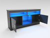 High Gloss 2 Door TV Unit Cabinet 135cm Black TV Stand Sideboard Entertainment