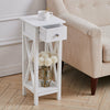 Small White Side End Coffee Table Beside Lamp Stand Nightstand Storage Drawer