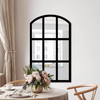 Extra Large Arched Wall Mirror Sticker Black Wooden Framed Window Style Mirror
