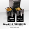 Vertical Air Fryer Dual Stack 11L (2 x 5.5L) Baskets Twin Drawers Compartments