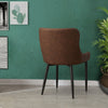 Pair of Luxury Dining Chairs Metal Legs Restaurant Chair PU Faux Leather Padded