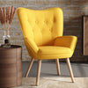 Nordic Accent Chair Wing Back Armchair with Wood Frame Living Room Fireside Sofa