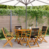 Folding Garden Chairs Set of 4 Black Solid Acacia Wood Garden Patio N1V7