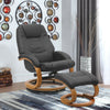 Upholstered PU Recliner Lounge Chair with Footrest High Back Home Office Black
