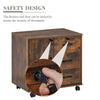 Brown Office Filing Cabinet Mobile Printer Stand File Drawers Wheels Wooden