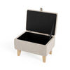 Upholstered Footstool with Storage Bench Chair Ottoman Pouffe Seat Stool Box