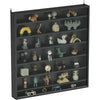 Black 7-Tier Wall-Mounted Display Cabinet, 6 Adjustable Shelves, Glass Doors