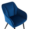 2 x Velvet Dining Chairs Upholstered Metal Legs Reception Accent Chairs Armchair