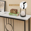 Long Sofa Side Table Narrow Accent Table w/Adjustable Foot Pads-Black