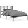 Metal Bed Frame with Headboard Black 100x190 cm