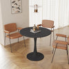90cm Black Dining Table Round Wood Top & Metal Legs Kitchen Breakfast Bar Office