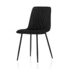 2X Dining Chairs Velvet Padded Seat With Metal Legs Fishtail Line Design Black