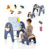 Kids Art Easel & Stool Set Double-Sided Toddler Convertible Activity Table