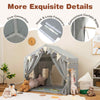 Indoor Toddler Tent 3-4 Kids Large Play Tent House w/Star Lights-Grey