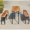 3 Piece Wooden Folding Beer Picnic Dining Outdoor Table Bench Set 2.2m