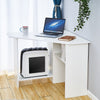 Black/ White Corner Computer Desk PC Laptop Table Book Shelves Home Study Office